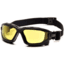 Pyramex I-Force Safety Glasses, Black Frame &amp; Amber Anti-Fog Lens SB7030SDT