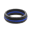 QALO Womens Silicone Ring, Blue/Thin Blue Line