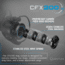 Quantum Benchmark Spinning Reel, SZ 2500 Reel, 5+1 Bearings, 6.2-1 Ratio, Aluminum Frame, SEALOQ 6 Protection, GEARTEQ Machined Gears, CFX200 Carbon Fiber Xtreme Drag, Silver/Blue, BK2500.B2