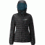 Rab Microlight Alpine Long Jacket - Women's-Black/Sea Glass-14