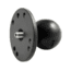 Ram Mounts 2.5in Round Base AMP Hole Pattern,1.5 in Ball,1/4-20 Thread Male Post, Black, RAM-202AU