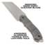 Reapr JAMR Fixed Blade Knife, 6in, Stainless Steel, Satin Stainless, 11012