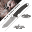 Reapr Javelin Fixed Blade Knife, 5in, 420 Stainless Steel, Satin Stainless, 11011
