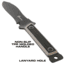 Reapr Versa Hori Hori Fixed Blade Knife, 6.5in, 420 Stainless Steel, Black Powdercoated, 11017