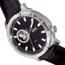 Reign Bauer Automatic Semi-Skeleton Leather-Band Watch, Silver/Black, One Size, REIRN6002