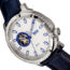 Reign Bauer Automatic Semi-Skeleton Leather-Band Watch, Silver/Blue, One Size, REIRN6003
