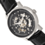 Reign Belfour Automatic Skeleton Leather-Band Watch, Silver/Black, One Size, REIRN3607