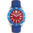 Reign Francis Leather-Band Watch w/Date, Blue/Red, One Size, REIRN6306