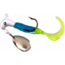 Road Runner Curly Tail Jig w/Spinner, White/Blue Pearl/Chartreuse, 1/8oz, Strip Card, 1603-136