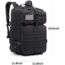 Roaring Fire 45L Tactical Backpack, Black, 19.6x11.8x11.8 inch, RF096 BK