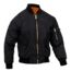 Rothco Lightweight MA-1 Flight Jacket, Black, M, 6320-Black-M