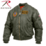 Rothco MA-1 Flight Jacket with Patches, Sage Green, 4XL, 72420-SageGreen-4XL