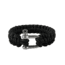 Rothco Paracord Bracelet With D-Shackle, Black, 7, 915-Black-7Inches