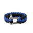 Rothco Paracord Bracelet With D-Shackle, Blue/Black, 7, 912-BlueBlack-7Inches