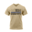 Rothco Thin Blue Line T-Shirt, Desert Sand w/ Black Flag, L, 3960-DesertSandwBlackFlag-L