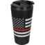 Rothco Thin Red Line Flag Travel Mug, Black/White, 1289