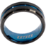 Rothco Tungsten Carbide Thin Blue Line Ring, Black, 7, 19991-Black-7