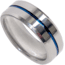 Rothco Tungsten Carbide Thin Blue Line Ring, Silver, 7, 19992-Silver-7
