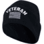 Rothco Veteran With US Flag Fine Knit Watch Cap - Mens, Black, One Size, 57878