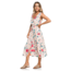 Roxy In The Mood For Dance Wrap-Front Midi Dress - Womens, Ivory Cream New Flowers, Small, ERJWD03336-TFM6-S
