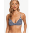 Roxy Printed Beach Classics Athletic Triangle Bikini Top - Womens, Mood Indigo Chaos S, Small, ERJX304071-BSP2-S