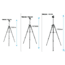 SAMURAI DX999 Black Aluminum Light Weight Tripod, Black, DX999
