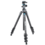 SAMURAI Outdoor-X Carbon 4-Section Carbon Fiber Compact w/Ball Head Travel Tripod, Black, OUTDOORX