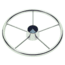 Schmitt &amp; Ongaro Marine 170 13.5" Stainless 5-Spoke Destroyer Wheel w/ Black Cap and Standard Rim - Fits 3/4" Tapered Shaft Helm 44214