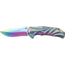 Schrade Rainbow Titanium Coated Folding Knives, 9Cr18MoV Stainless Steel, Rainbow, Aluminum, SCH509RCP