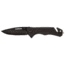 Schrade SCH704CP w/Cutter Blk Folding Knives, 3.25 in, 9Cr18MoV Stainless Steel, Drop Point, Black, Aluminum, Rubber, 1084288