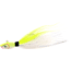 Sea Striker Bucktail Jig with Rattle and Grub Keeper, Chartreuse/White, 9/0 Hook, SSBTJR4-CW