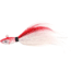 Sea Striker Bucktail Jig with Rattle and Grub Keeper, Red/White, 6/0 Hook, SSBTJR34-RW