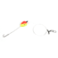 Sea Striker Deluxe Finger Mullet Rig, Removable 2/0 Double Hook, 1 1/4" Red/Yellow w/Dots Pear Float, SSDMR-2TRY