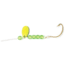 Sea Striker Snelled Hooks Gold Wide Gap, 12in Leader, Chartreuse Beads, Size 2/0, 4 per Pack, S409C-2/0