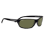Serengeti Pisa Sunglasses, Satin/Shiny Black Frame, Polarized 555nm Lens, 8279