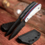 Skallywag Tactical Fireside Pro Fixed Blade Knife, 2.75in, Steel 440c, Spear Point, G10 Obsidian Handle, Black, Fireside Pro - Obsidian