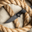 Skallywag Tactical Tactical Iron Jaw Folding Knife, 3.4in, D2, Straight Back, G10/Titanium, Black, Iron Jaw