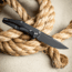 Skallywag Tactical Tactical Iron Jaw Folding Knife, 3.4in, D2, Straight Back, G10/Titanium, Black, Iron Jaw