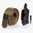SlideBelts Survival Belt, Brown Strap-Matte Black Buckle, 55in Long, 1.5in Wide SURVBELT-BWNMATTBLK-48