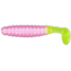 Slider Crappie Panfish Grub, 18, 1.5in, Bubble Gum/Chartreuse, CSGF335
