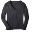 Smartwool Granite Falls Micro Stripe V-Neck Sweater - Womens, Charcoal Heather, Extra Small, SW000126010XS