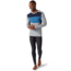 Smartwool Merino 250 Baselayer Colorblock Crew - Mens, Light Gray Heather/Neptune Blue Heather, Large, SW016353H87L