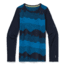 Smartwool Merino 250 Baselayer Pattern Crew - Kids, Deep Navy Mountain Scape, Extra Large, SW016122E92-XL