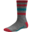 Smartwool Striped Hike Light Crew Sock - Women's-Grey/Coral-Medium