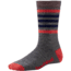 Smartwool Striped Hike Medium Crew Sock - Women's-Grey/Hibiscus-Small