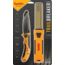 Smith's Sharpeners Trail Breaker Linerlock Combo, 4.5in Closed, 3.5in Black 420 SS Blade, Gray And Yellow Tpe Handle, Pocket Clip, Thumb Stud, Gray and yellow, 51013