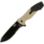Smith &amp; Wesson M&amp;P Full Tang Fixed Blade Knife, 4.1 in, Partially Serrated Tanto Stainless Steel Blade, Black/Tan Aluminum &amp; Rubber Handle, M.O.L.L.E. Compatible Belt Sheath, SWMPF2CS