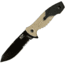 Smith &amp; Wesson M&amp;P Full Tang Tanto Fixed Blade Knife, 4.1 in, 8Cr13MoV Stainless Steel, Partially Serrated, Tanto Blade, Rubberized Aluminum, Black/Tan, M.o.l.l.e. Compatible Belt Sheath, SWMPF2CSCP