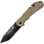 Smith &amp; Wesson M&amp;P Linerlock A/O Folding Knife, 4.63in Closed, 3.25in Black Partially Serrated SS Tanto Blade, Tan Rubberized Aluminum Handle, Belt/Cord Cutter, Pocket Clip, Tan, 1100076