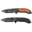 Smith &amp; Wesson SW Pistol Grip Combo Pack Folding Knives, 3 in, Stainless Steel, Tanto, Black/Wood, Aluminum, 1085962